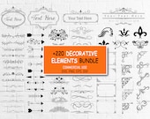 220+ Decorative Elements SVG, Ornaments svg, Flourishes SVG, Swirls SVG, Text Divider Svg, Dividers Borders Svg, Text decoration svg, dxf