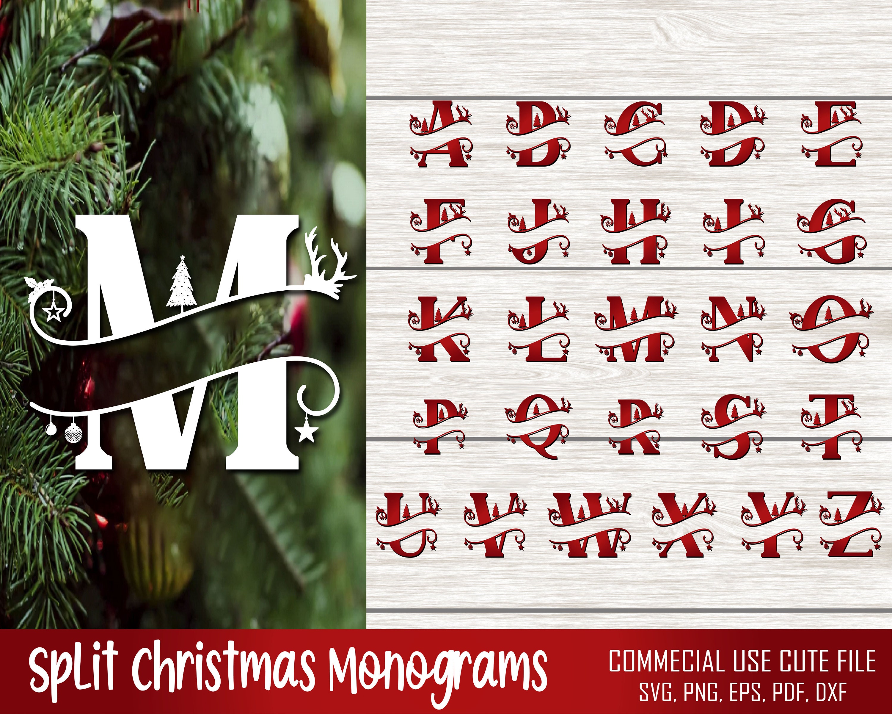 Christmas Split Letters Svg Christmas Split Alphabet SVG - Etsy Australia