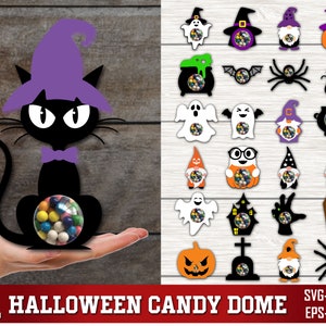 Halloween Candy Dome-Svg-Bundle, Schokoladen-Halter-Svg, Candy-Halter-Svg, Halloween-Süßigkeitshalter-Svg, geschichtetes Halloween-Papierhandwerk