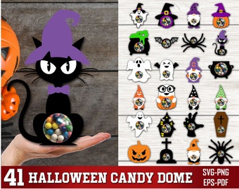 Halloween Candy Dome Svg Bundle , Chocolat Holder Svg, Candy Holder Svg, Halloween Candy Holder svg, Layered Halloween paper craft