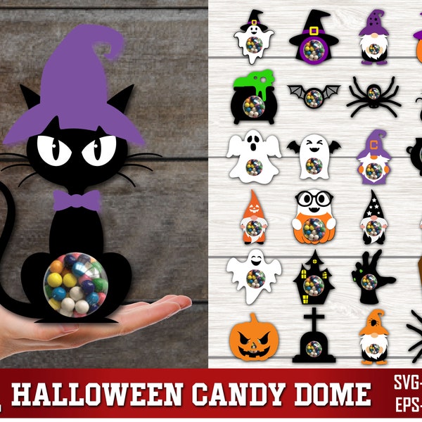 Halloween Candy Dome Svg Bundle , Chocolat Holder Svg, Candy Holder Svg, Halloween Candy Holder svg, Layered Halloween paper craft