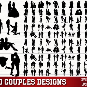 Paar SVG Bundle, Paar Png Bundle, Braut und Bräutigam SVG, Paar Clipart, Paar Silhouette, Paar geschnitten Dateien für Cricut, Hochzeit SVG