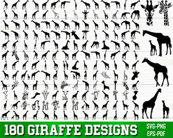 Giraffe SVG Bundle, Giraffe PNG Bundle, Giraffe Clipart, Giraffe Silhouette, Giraffe SVG Cut File for Cricut, Giraffe Head svg