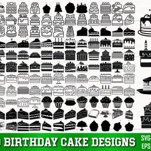 Geburtstagstorte SVG Bundle, Geburtstagstorte Png Bundle, Kuchen svg, Geburtstagstorte Clipart, Geburtstagstorte Silhouette, Kuchen geschnitten Dateien für Cricut