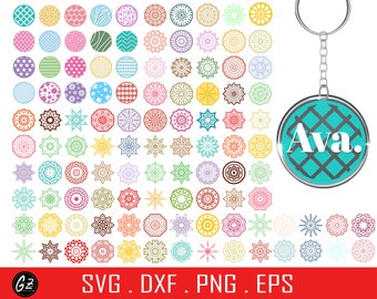 Keychain Pattern Svg Bundle, Keychain SVG, Keychain Pattern svg, Circle Patterns Svg, Keychain Pattern svg, Key Ring svg, Commercial use