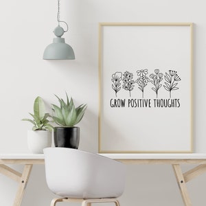 Grow Positive Thoughts PNG PDF SVG, Inspirational Svg, Motivational Svg ...