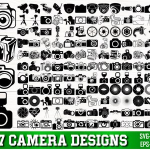 Camera SVG bundel, camera PNG bundel, camera clipart, camera silhouet, camera SVG gesneden bestanden voor Cricut, fotograaf SVG, cam SVG