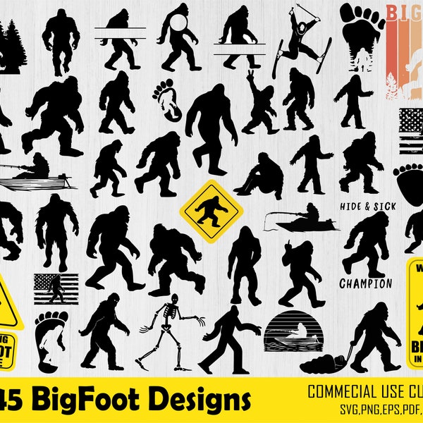 Bigfoot svg Bundle, Sasquatch Svg, Big Foot Svg, Sasquatch Silhouette, Sasquatch png, bigfoot clip art, bigfoot svg file, bigfoot png, Dxf