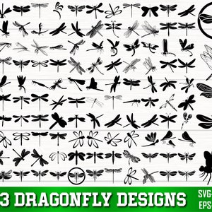 Pakiet SVG Dragonfly, Pakiet PNG Dragonfly, Clipart Dragonfly, Sylwetka Dragonfly, Pliki SVG Dragonfly Cut dla Cricut, Owad SVG