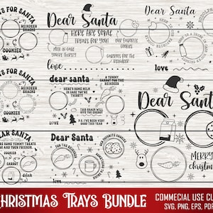 Caro pacchetto Svg di Babbo Natale, Png, Pdf, vassoio di Natale in formato SVG, vassoio per Babbo Natale in formato SVG, biscotti per Babbo Natale, vassoio di Babbo Natale in formato SVG, tavola rotonda, file laser dxf