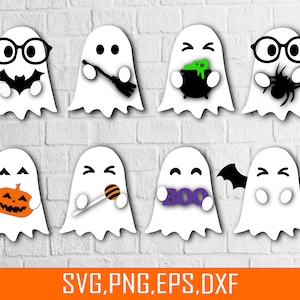 Niedliche Geist Bundle SVG, Halloween svg, Geist Bundle svg, Halloween Laser Cut-Dateien, Glowforge Halloween Bundle svg, Halloween Zeichen geschnitten Datei