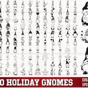 Bundle Noël gnomes svg, Svg gnomes, cliparts gnomes, Svg gnomes mignons, Svg silhouette gnomes, fichier coupe gnomes, vacances gnomes Svg