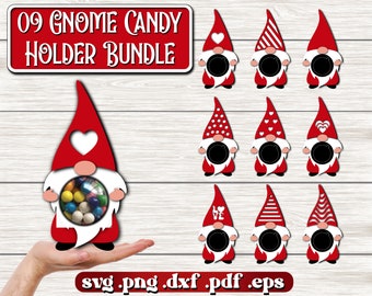 Gnome Candy Dome Svg, Chocolate Holder Svg, Valentine Candy Holder, Candy Holder Svg, Christmas Candy Holder, Layered Christmas paper craft