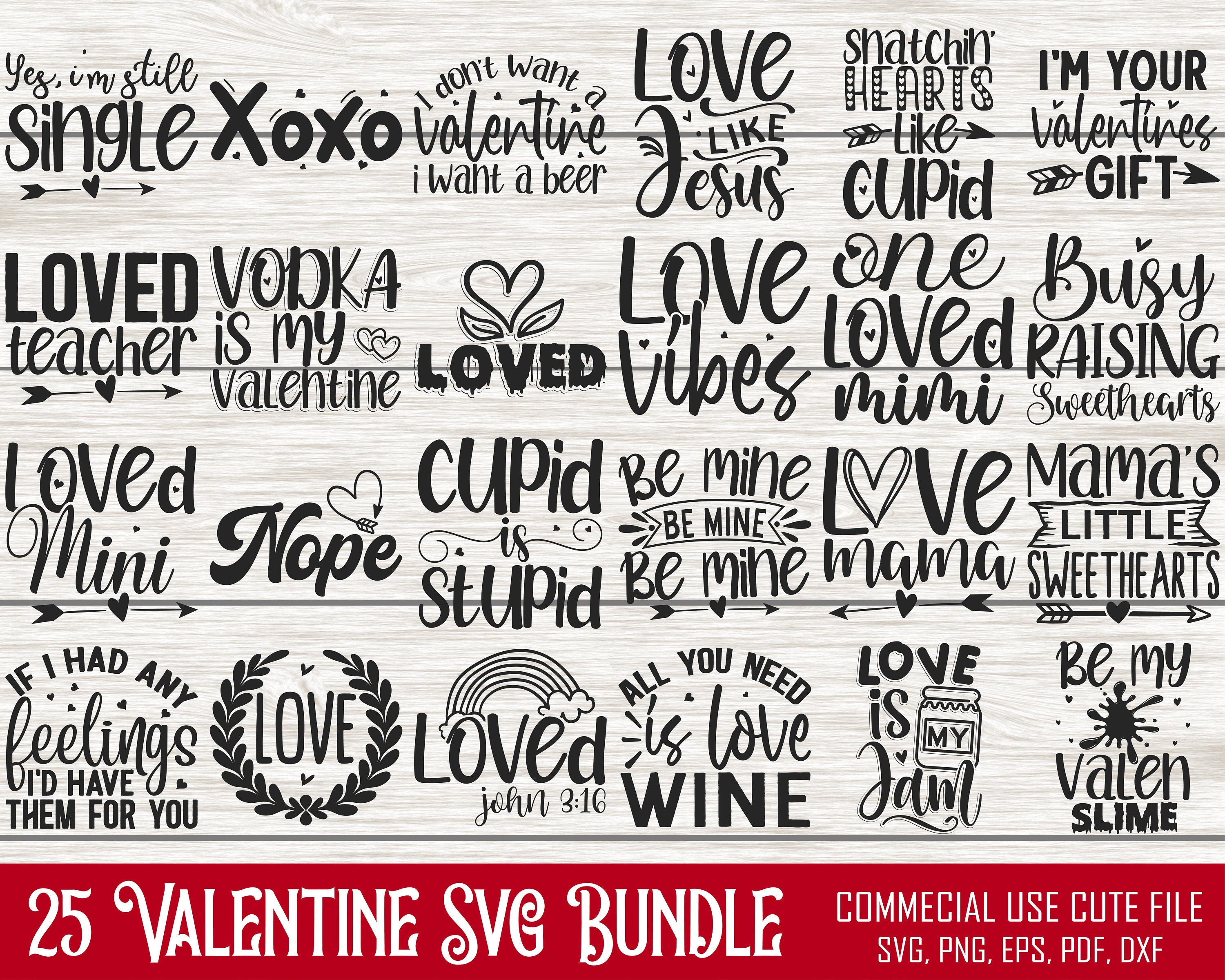 Valentine SVG Bundle, Funny Valentine Svg, Hello Valentine Svg ...