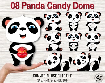 Candy Dome SVG Bundle, Christmas Candy  Holder SVG, Chocolate Holder svg, Candy Dome Svg, Animals Candy Holder SVG, Panda Candy Holder Svg