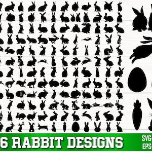 Konijn SVG bundel, konijn Png bundel, konijn Svg, konijn clipart, konijn silhouet, konijn gesneden bestanden voor Cricut, boerderij dieren SVG