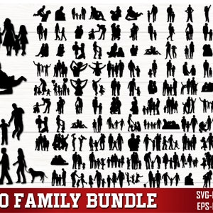 Familie SVG PNG Bundle, Familie Clipart, Vatertag svg, Vater und Kinder svg, Familie Silhouette, Familie SVG geschnitten Dateien für Cricut