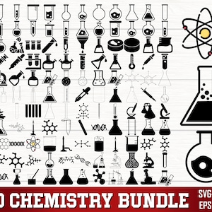 Pacote SVG de Química, Pacote PNG de Química, Clipart de Química, SVG de Ciência, Silhueta de Química, Arquivos de Corte SVG de Química para Cricut