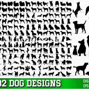 Pacchetto SVG cane, pacchetto Png cane, mamma cane Svg, razze canine SVG, clipart cane, sagoma cane, file tagliati cane per Cricut, cane sbirciato in formato SVG