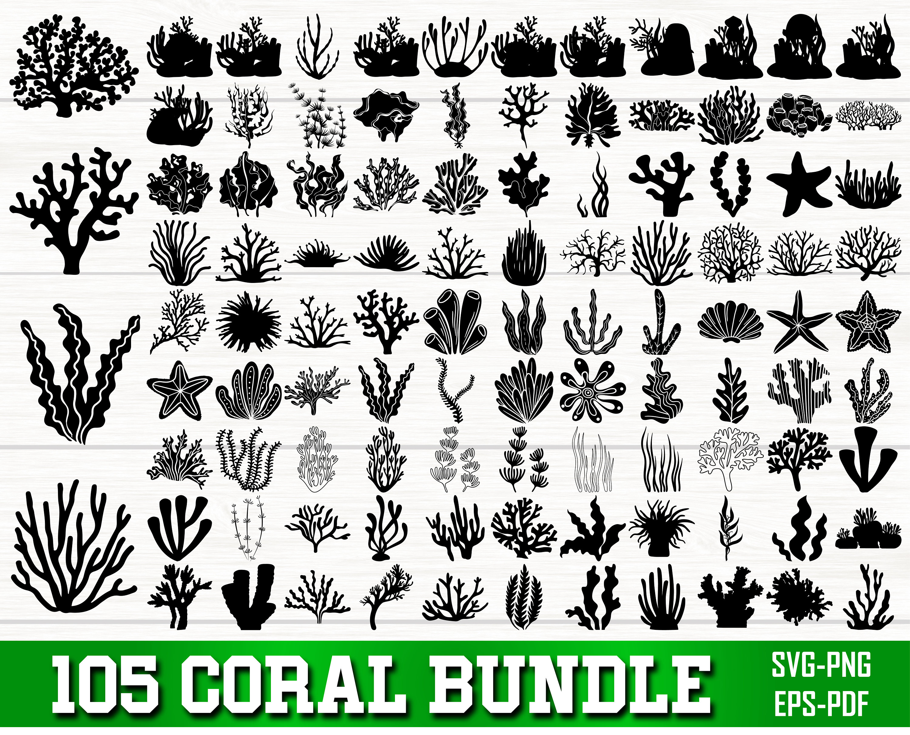 Coral SVG Bundle, Coral PNG Bundle, Coral Clipart, Coral Silhouette ...