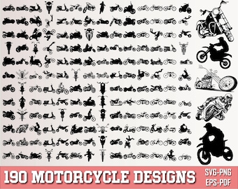 Motorcycle SVG Bundle, Motorcycle Png Bundle, Motorcycle Clipart, Motorcycle Silhouette, Bikers Svg, Motorcycle Cut File For Cricut
