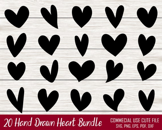 Heart SVG Bundle, Hearts Svg, Valentine Day Svg, Heart Cut Files, Heart svg Bundle hand drawn, simple heart svg, love svg, Commercial use