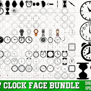 Puede incluir: Una colección de 137 ilustraciones de esferas de reloj en blanco y negro. Las esferas de reloj son de varios estilos, incluyendo redondas, cuadradas y rectangulares. Las esferas de reloj son todas de estilo simple y minimalista. La imagen también incluye algunas manecillas de reloj y otros elementos relacionados con el reloj.