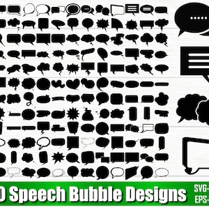 Sprechblase SVG Bundle, Sprechblase PNG Bundle, Sprechblase Clipart, Sprechblase Silhouette, Sprechblase SVG Schnittdateien für Cricut