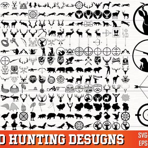 Paquete SVG de caza, vida de caza svg, imágenes prediseñadas de caza, silueta de caza, objetivo de caza svg, caza de ciervos, caza de archivos de corte SVG para Cricut