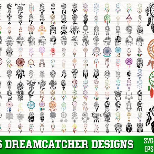 Dream Catcher SVG Bundle, Dream Catcher PNG Bundle, Dream Catcher Clipart, Dream Catcher Silhouette, Dream Catcher SVG Cut Files for Cricut