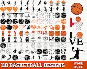 Basketball SVG Bundle, Basketball PNG Bundle, Basketball Clipart, Basketball Silhouette, Basketball SVG Cut Files for Cricut, Team Shirt