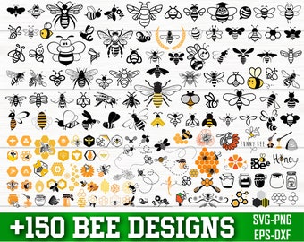 150+ Bee SVG Bundle, Bee PNG bundle, Bee Clipart, Bee Silhouette, Honeycomb Svg, Bee Svg, Bee Cut Files For Cricut, Honey Clipart, Honey Svg