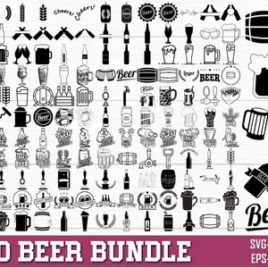 Bière SVG Bundle, Bière Clipart, Bouteille de bière svg, Tasses à bière svg, Alcool Svg, Bière artisanale Svg, Boire Svg, Silhouette de bière, Fichier de coupe SVG de bière