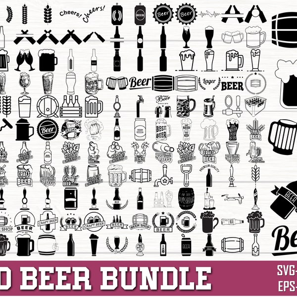 Beer SVG Bundle, Beer Clipart, Beer Bottle svg, Beer mugs svg, Alcohol Svg, Craft Beer Svg, Drinking Svg, Beer Silhouette, Beer SVG Cut File