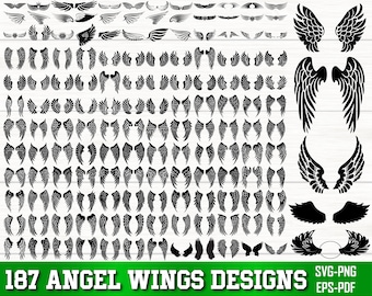 Angel Wings SVG Bundle, Angel Wings Png Bundle, Wings svg, Angel Wings Clipart, Angel Wings Silhouette, Angel Wings Cut Files For Cricut