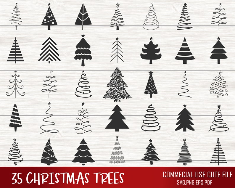 Christmas Tree SVG Bundle, Pine Tree Svg, Christmas Svg, Pine Hand ...