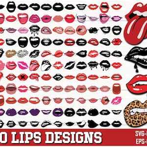 Lips SVG Bundle, Lips Clipart, Lips Silhouette, love svg, Bleeding Lips svg, Lips SVG Cut Files for Cricut, Valentine svg, Dripping Lips png