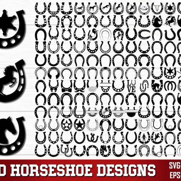 Horse Shoe SVG Bundle, Horse Shoe PNG Bundle, Horse Shoe Clipart, Horse Shoe svg, Horse Shoe Silhouette, Horse shoe SVG Cut Files pour Cricut