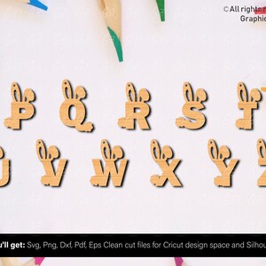 Bunny Ear Letter SVG, Glowforge Easter SVG, Easter Bunny Monogram ...