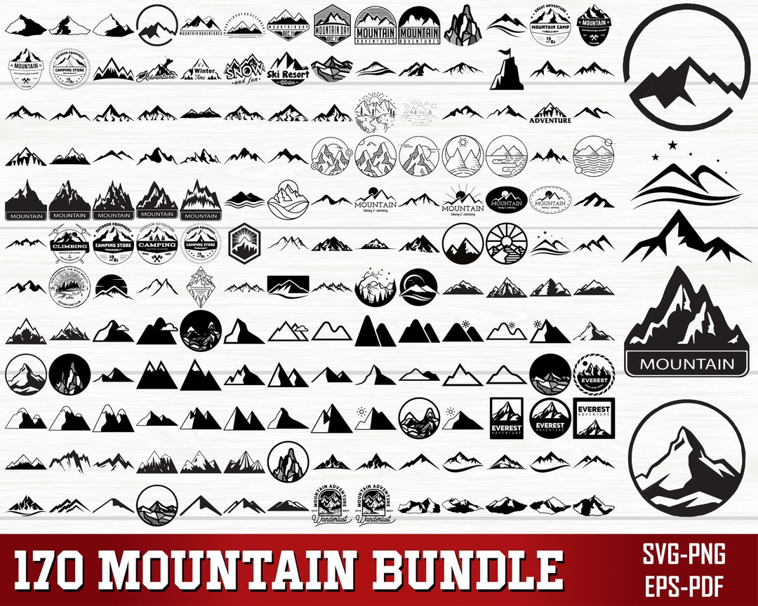 Mountain SVG Bundle, Mountain PNG Bundle, Mountain Clipart, Landscape ...