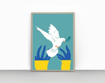 Ukrainian flag | Ukraine poster | Ukraine Art | Stand with Ukraine | Poster Pray for Ukraine | Digital poster Peace Ukraine | No War