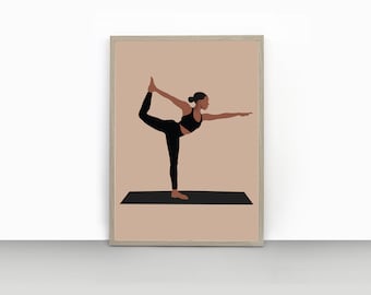 Yoga poster | Yoga Pose print | Abstract woman print | Boho art decor | Yoga print | Female digital prints | Boho print digital