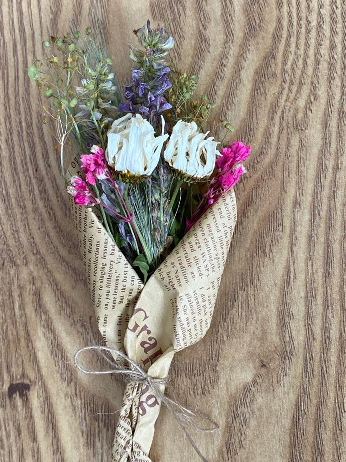 Dried Flower Bouquet Wildflower Bouquet Gift For Her Floral Etsy
