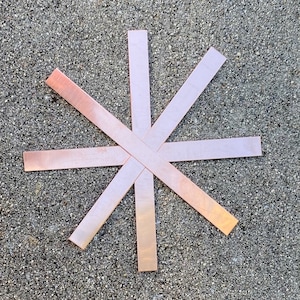 6&quot;x.5&quot;  Raw Copper Stamping Blanks Made from 16oz (aprox 24 gauge copper) Pack of 10