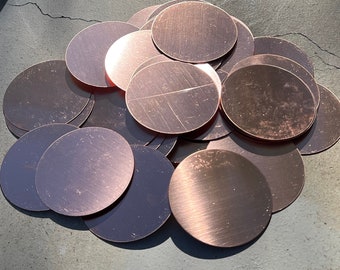 Copper Blank Stamping Discs Pack of 50 Diameter of 2 5/8"