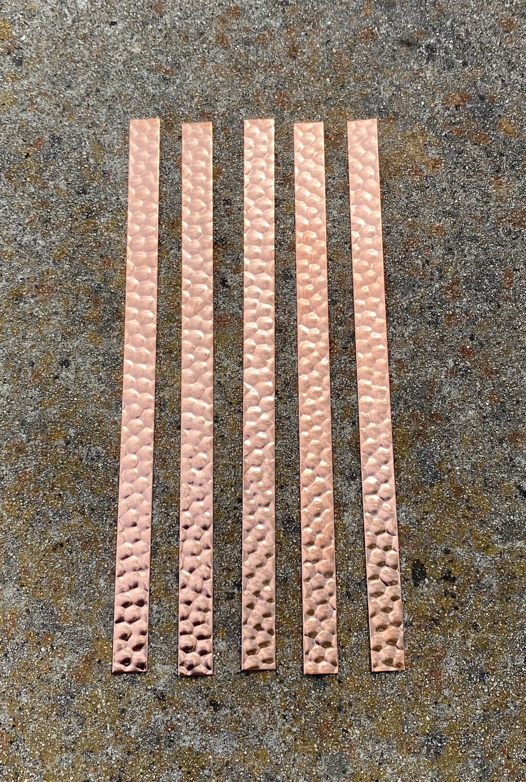 Hammered Copper Strips, 9x.5 5 Pack Etsy