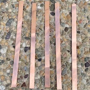 Copper Thin Metal Strips 9"x 1/2" 16oz Copper (aprox 24 gauge) 9"x.5" Pack of 5