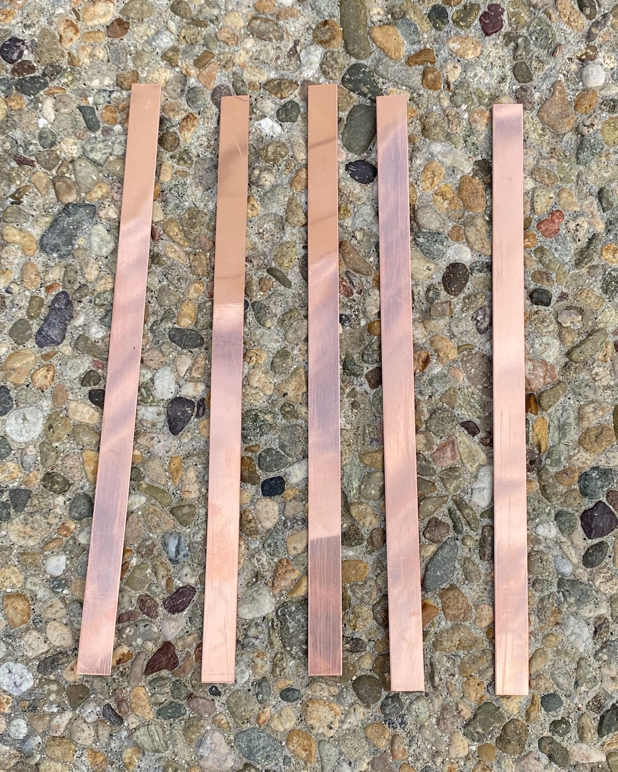 Hammered Copper Strips, 9x.5 (5 Pack)