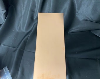 Raw Copper Metal Sheet 4"x10" 16 oz (aprox 24 gauge)
