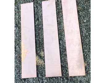 Rectangular Copper Blank Bookmark/ Stamping Blank 1.5"x8" (16oz copper aprox 24 gauge) (5/pack)